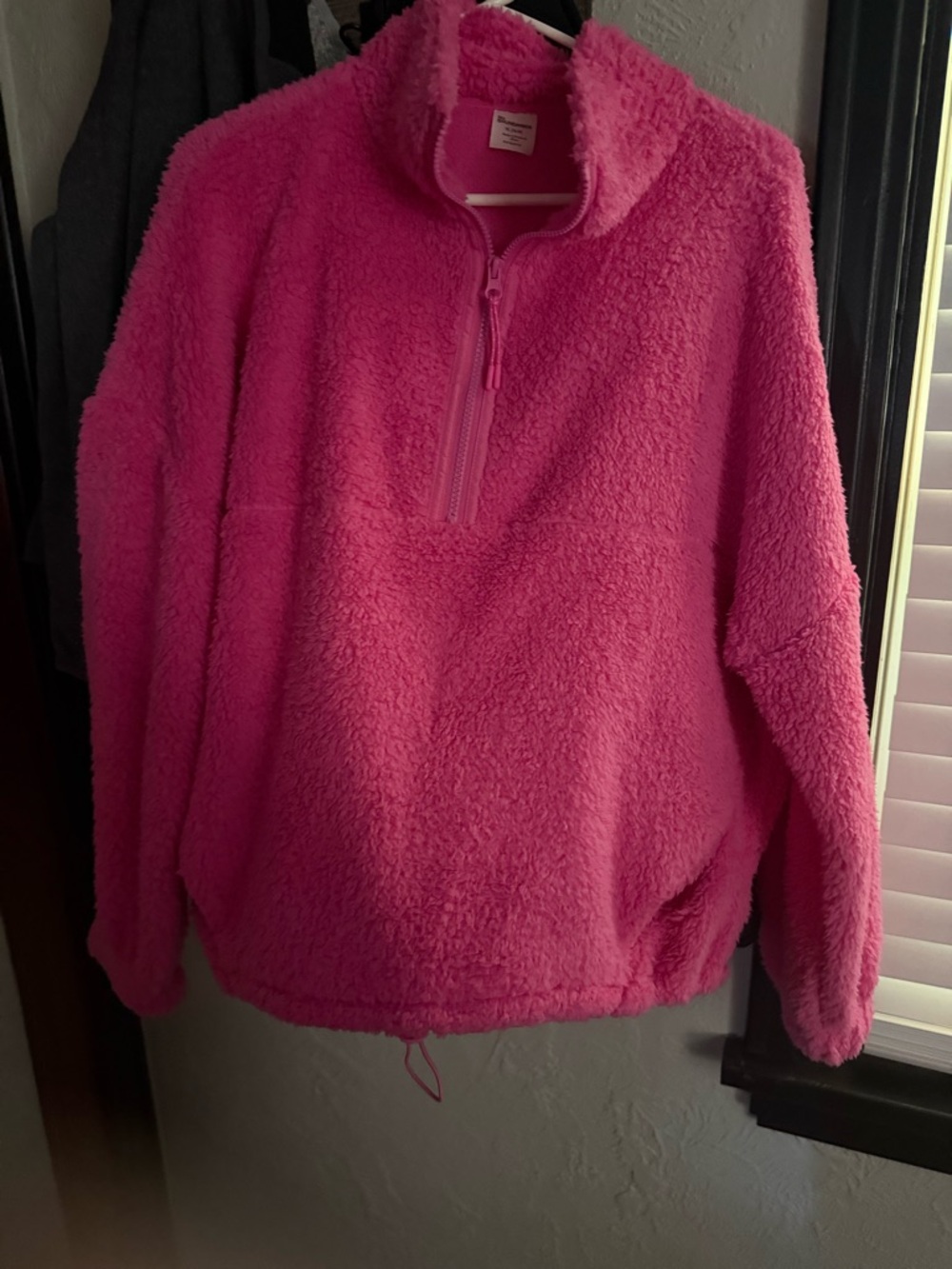 No Boundaries Hot Pink Sherpa Quarter-Zip Pullover Hoodie